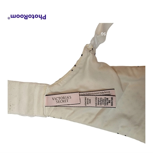 Victoria's Secret Bra Body by Victoria Size 36DD White Lace Black Polka Dots - Picture 5 of 7